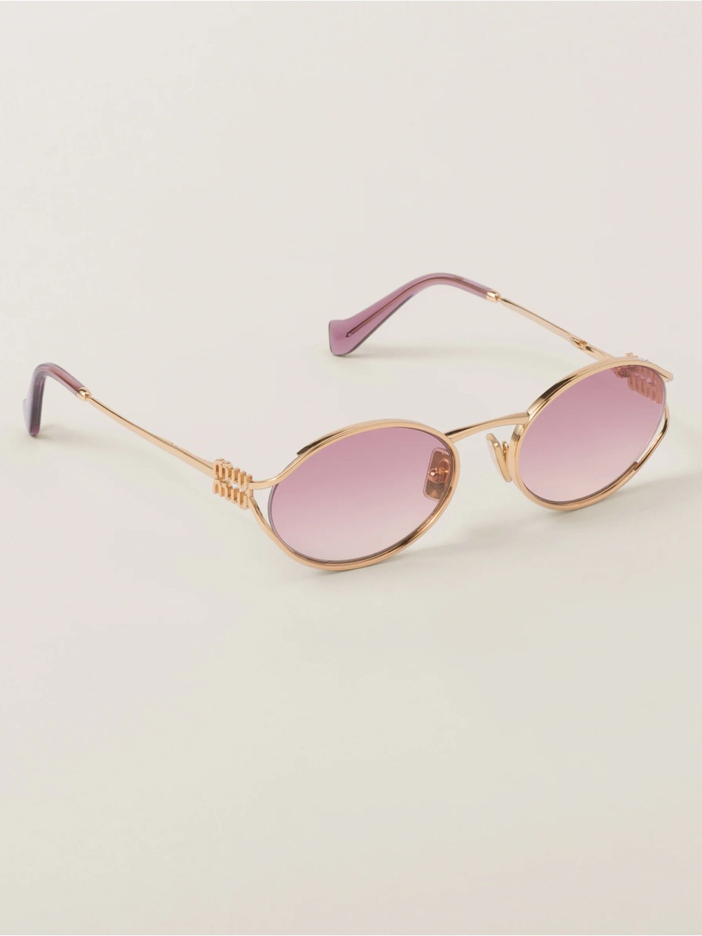 Pink Miu Miu gold sunglasses - Picture 1 of 5